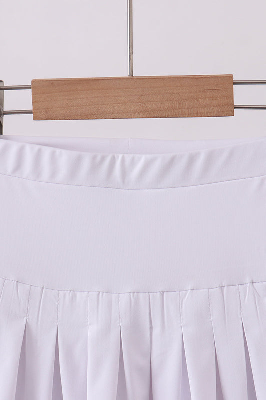 White Pleated Skort