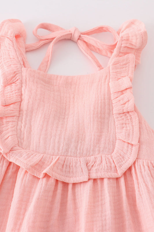 Peach Muslin Ruffle Set – Baby & Toddler Girl Two-Piece Outfit