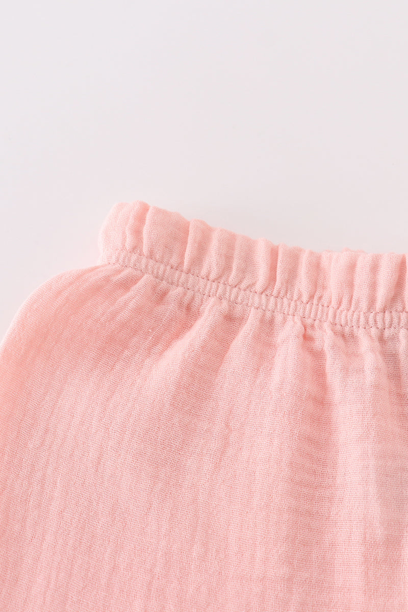 Peach Muslin Ruffle Set – Baby & Toddler Girl Two-Piece Outfit