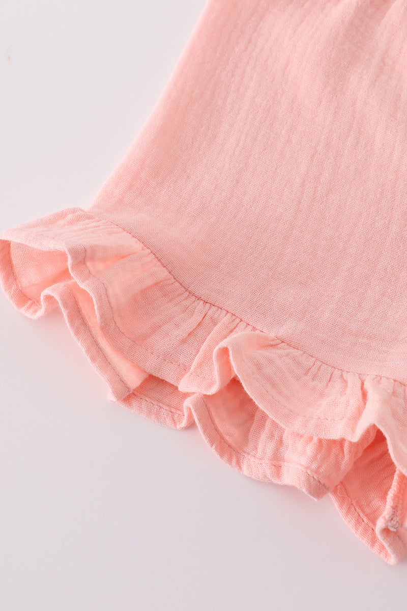Peach Muslin Ruffle Set – Baby & Toddler Girl Two-Piece Outfit