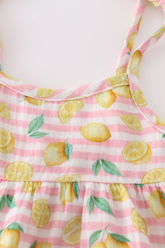 Lemon Gingham Ruffle Set – Pink & Yellow