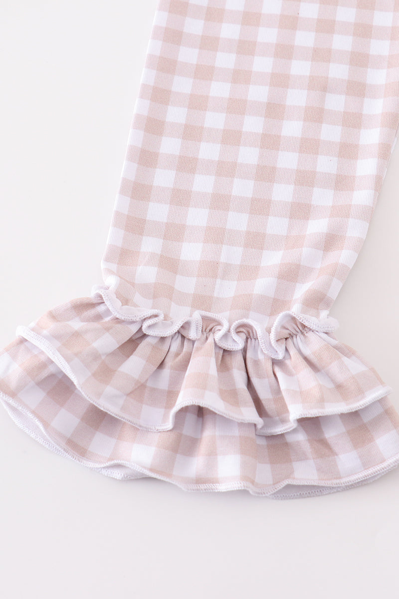 Sage Ruffle Tunic & Gingham Ruffle Legging Set