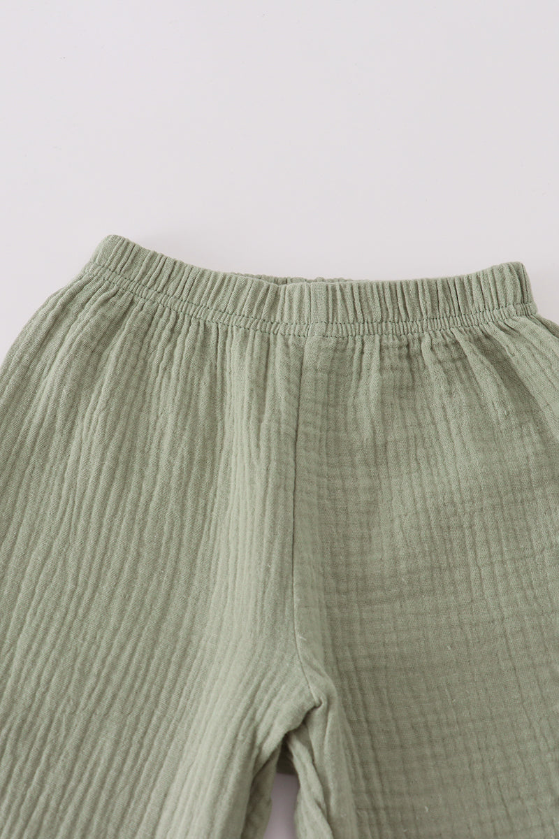 Sage Green Ruffle Strap Top & Pant Set – Baby & Toddler Girls