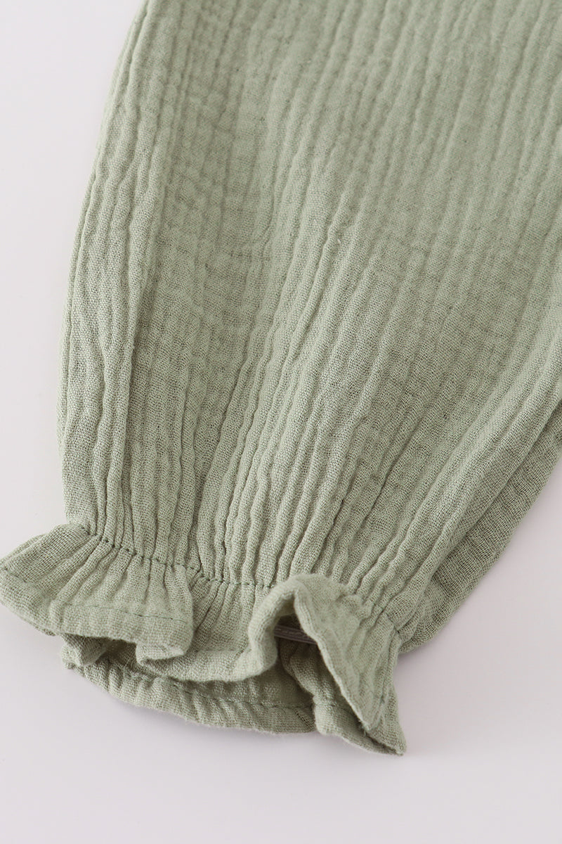 Sage Green Ruffle Strap Top & Pant Set – Baby & Toddler Girls