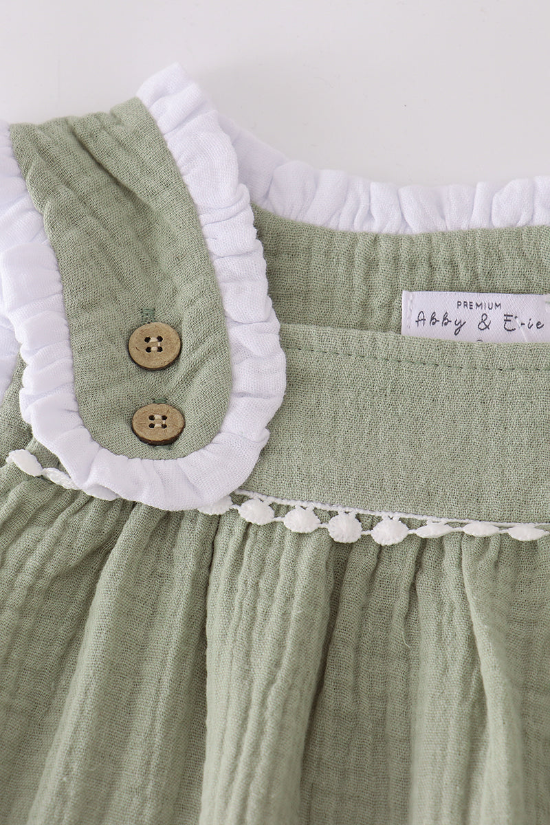 Sage Green Ruffle Strap Top & Pant Set – Baby & Toddler Girls