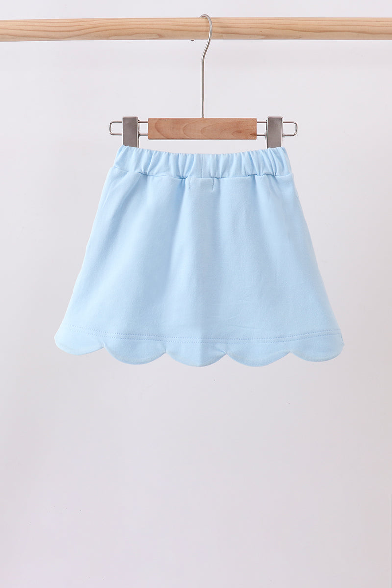 Scallop Hem Skort - Carolina Blue