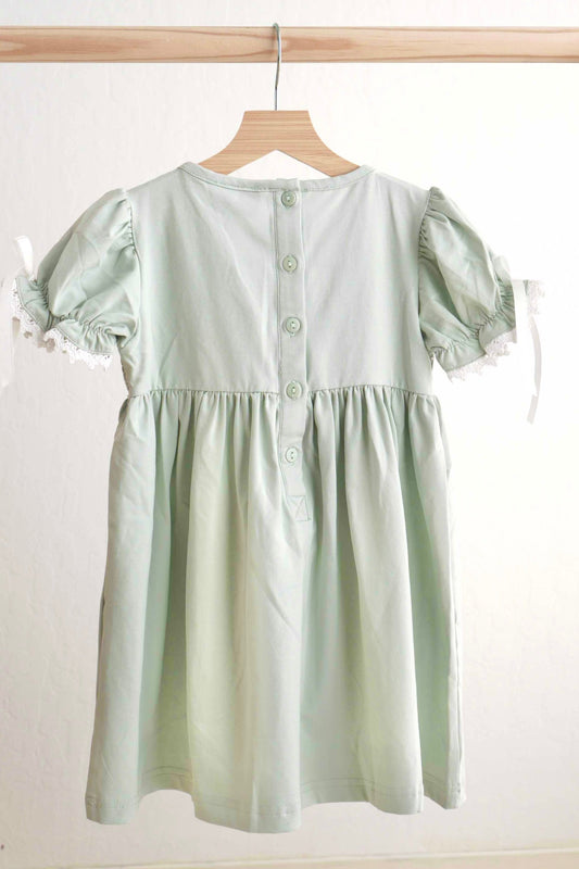 Hand-Smocked Sage Dress
