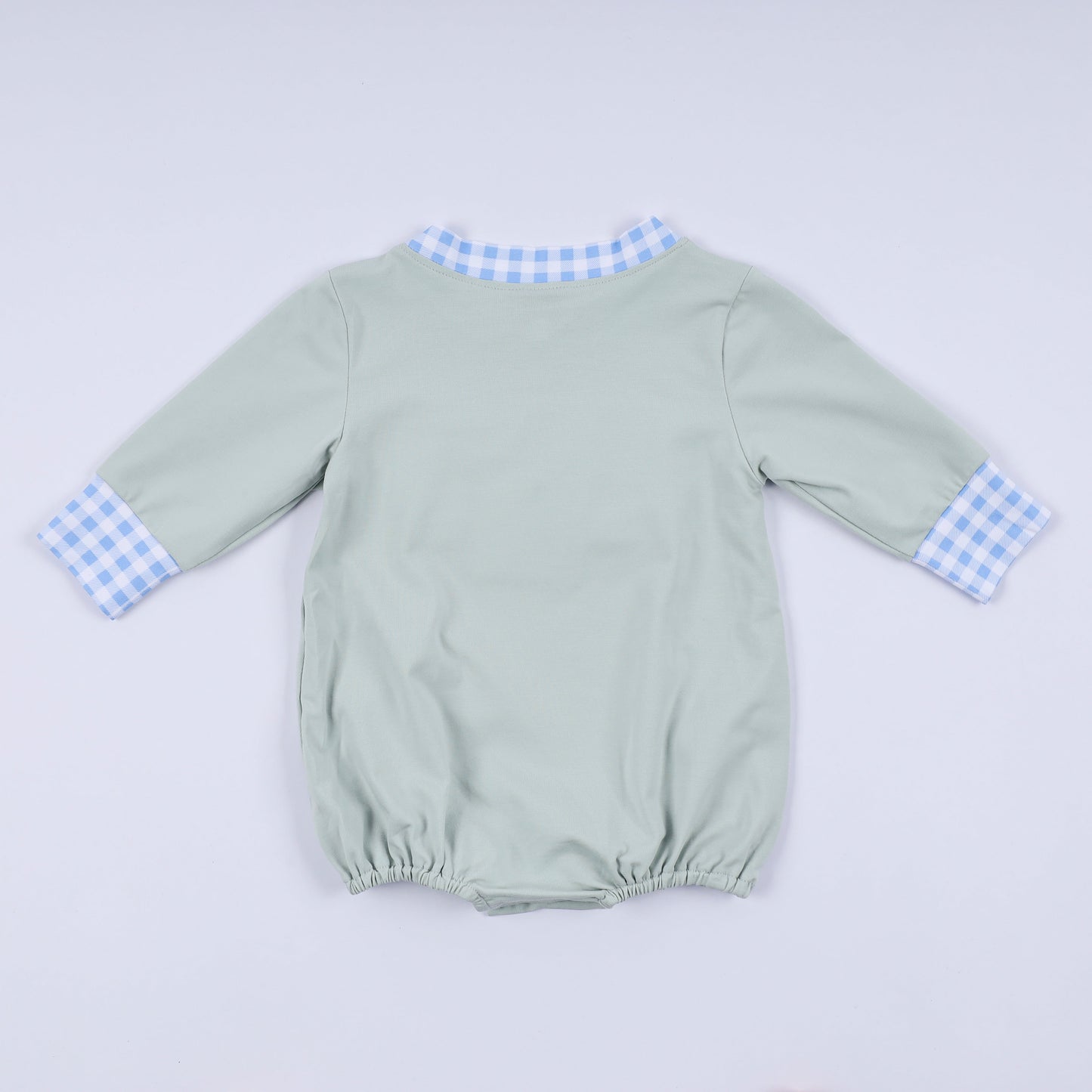 Sage Cow Hand Smocked Bubble