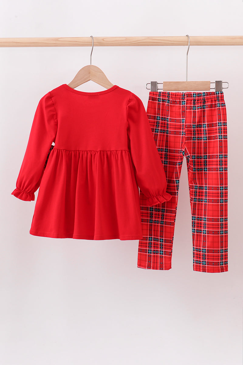 Holiday Plaid Tree Tunic & Leggings Set