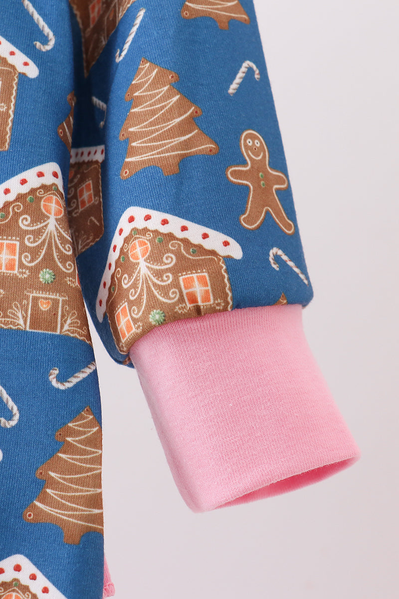 Gingerbread House Ruffle Baby Romper – Holiday One-Piece
