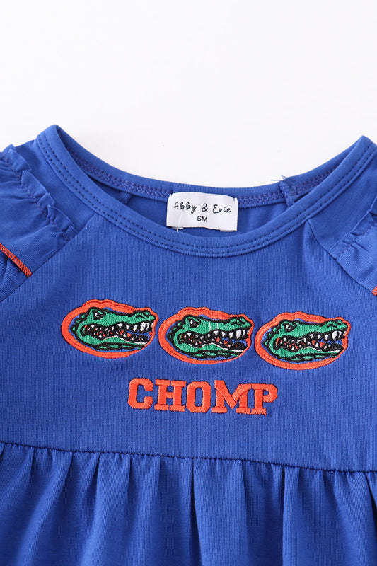 Florida Gator Chomp Ruffle Onesie