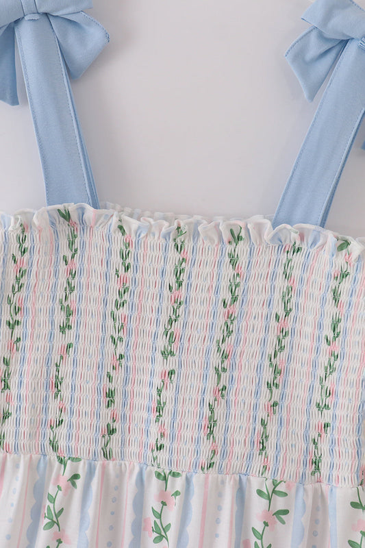 Floral and Bow Print Dress