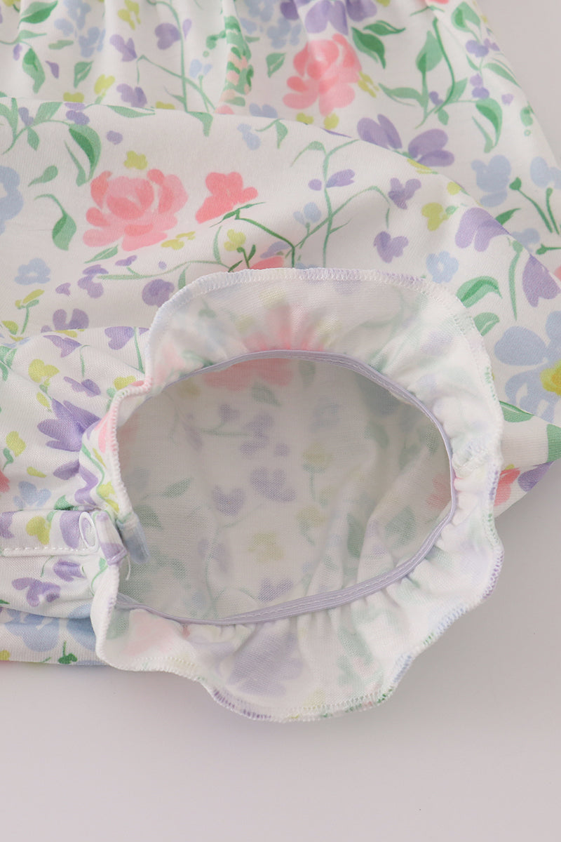 Back to School Floral Bubble Romper