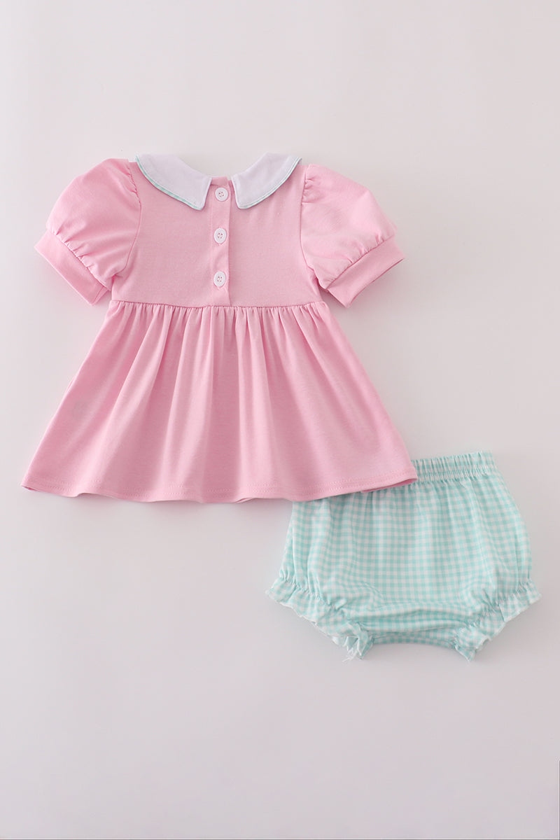 Pink Teapot Smocked Set