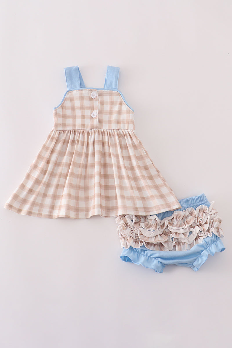 Puppy Parade Gingham Dress Set