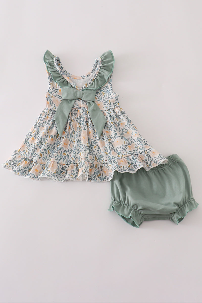 Floral Ruffle Baby Girl Set – Sage & Blossom