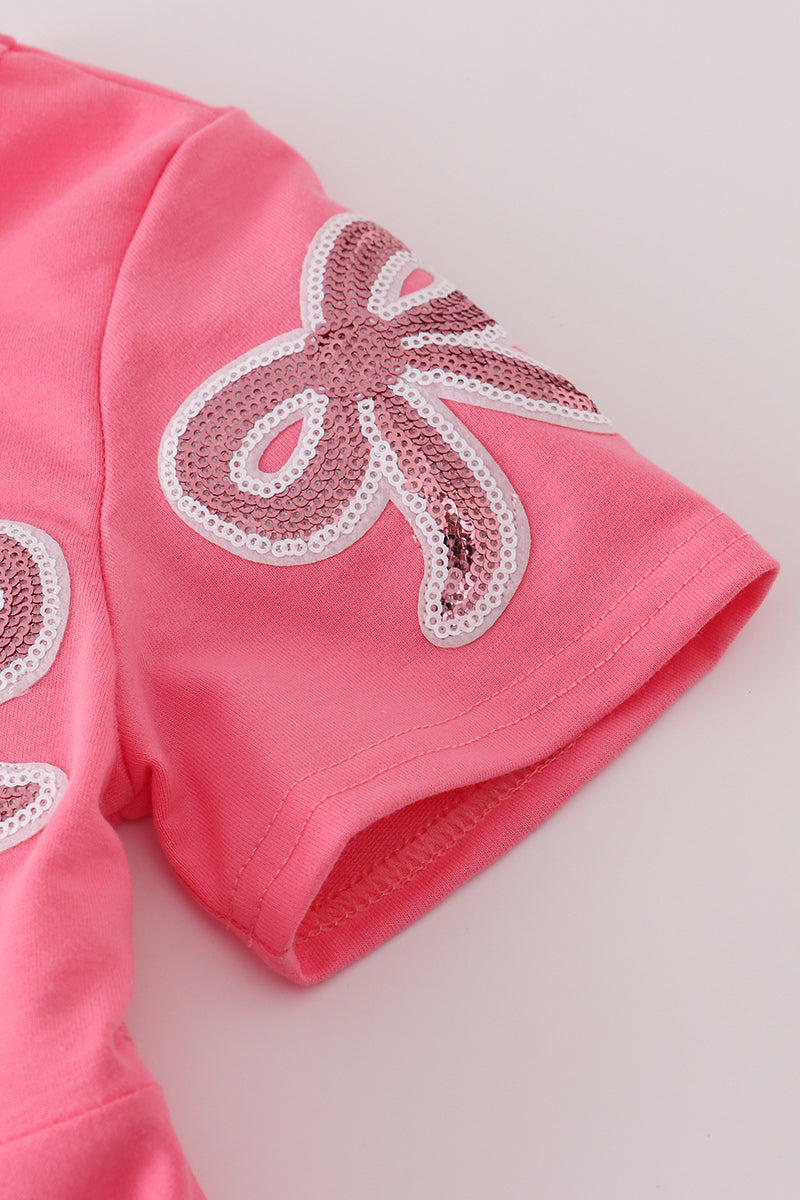 Pink Bow Sequence Dress