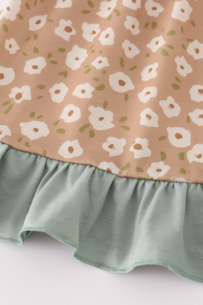 Floral Print Ruffle Pants Set