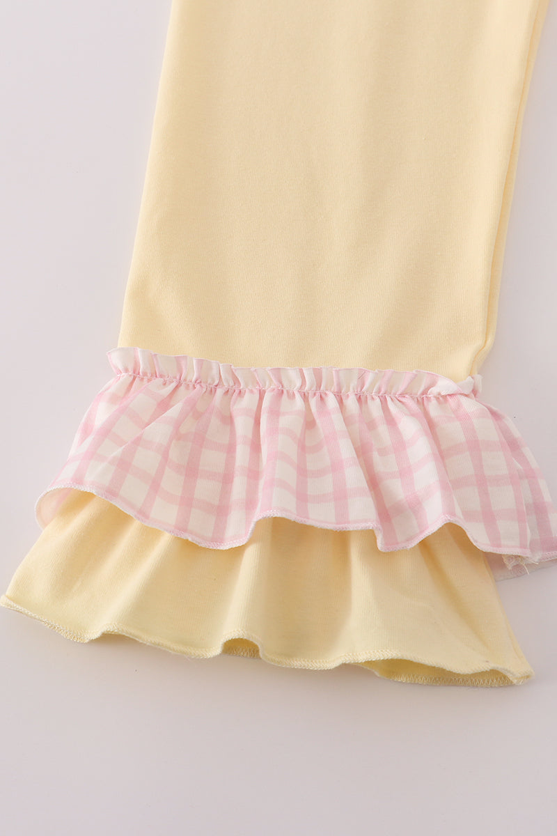 Pink Puppy Embroidered Ruffle Pants Set