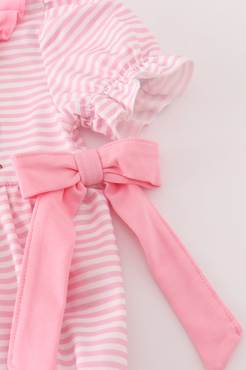 Pink Puppy Parade Bow Bubble Romper