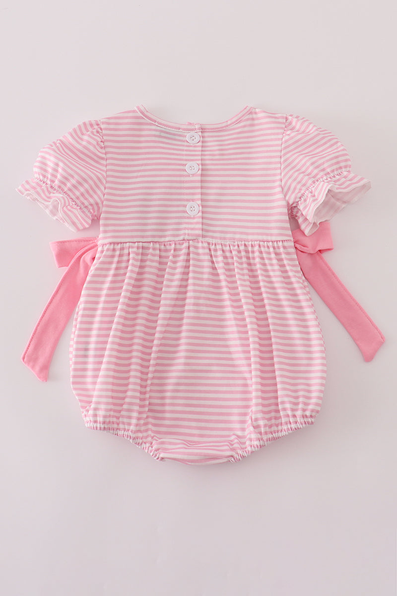 Pink Puppy Parade Bow Bubble Romper