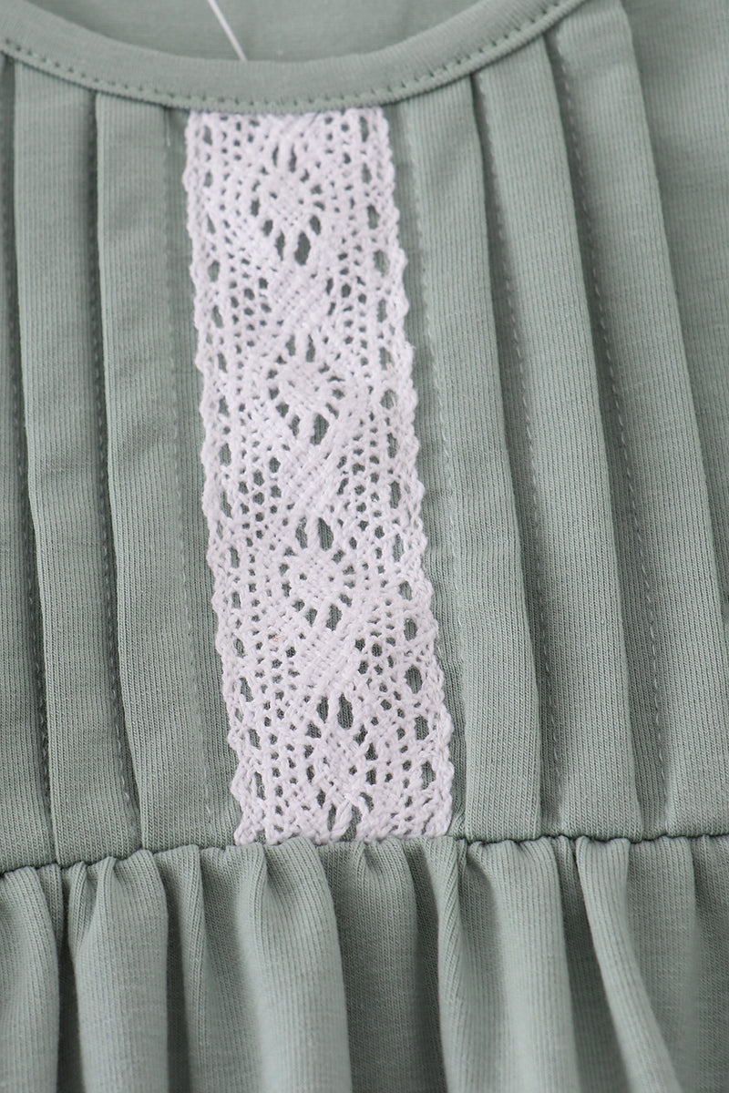 Sage Green & White Bow Set