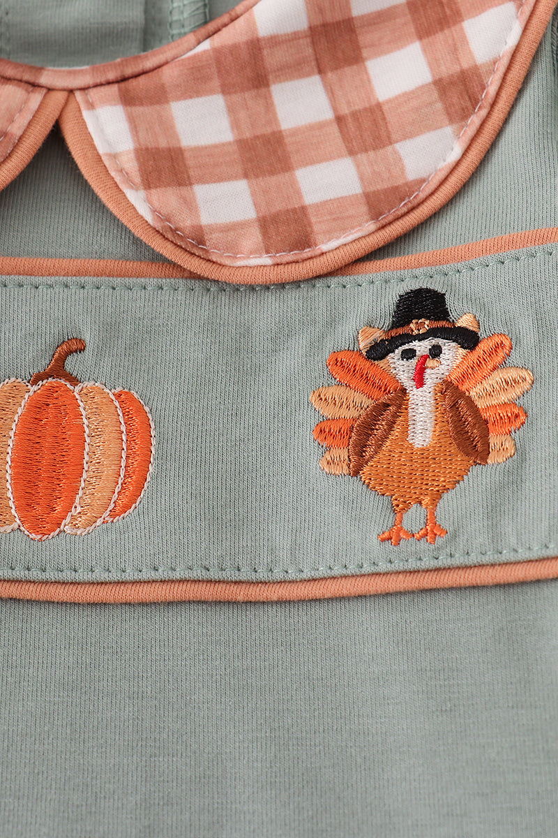Sage Turkey Embroidered Set