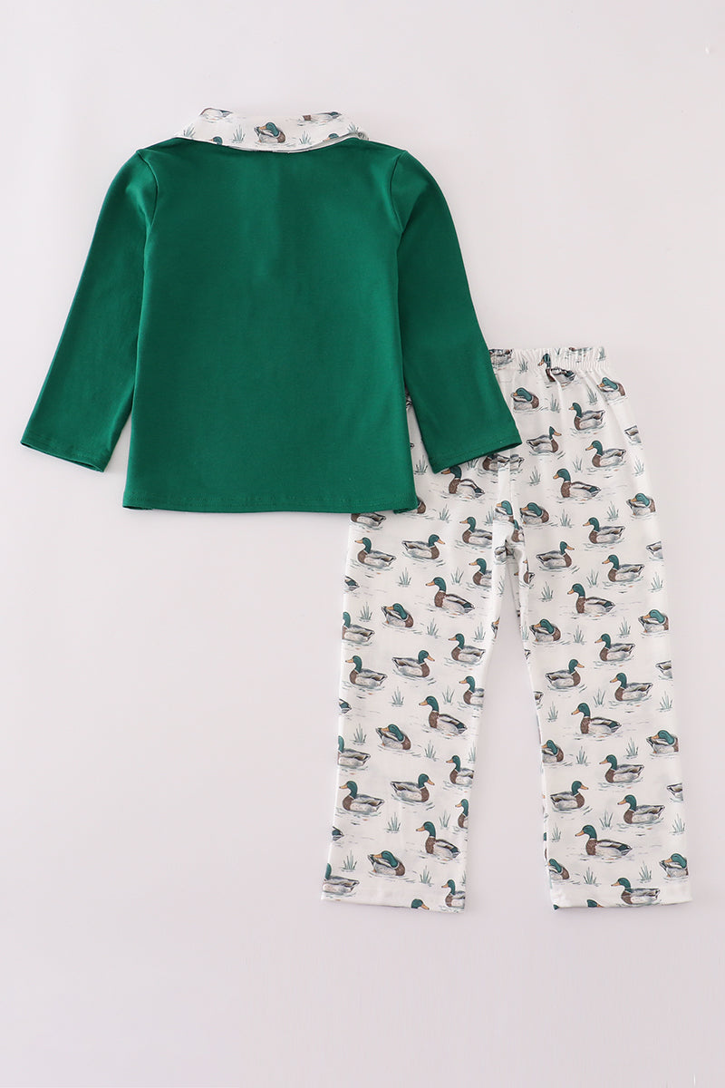 Green Duck Polo Top & Pants Setk