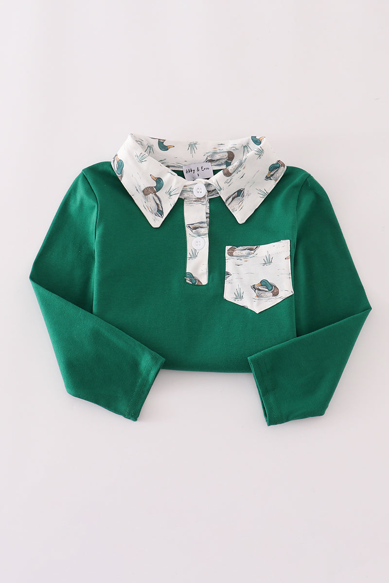 Green Duck Polo Top & Pants Setk