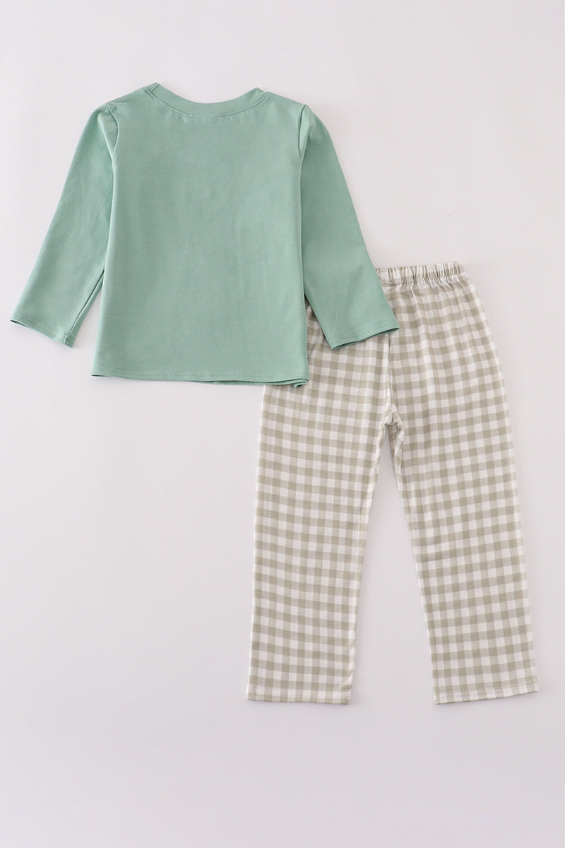 Gingham Mallard Duck Top & Pant Set
