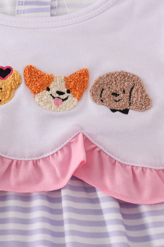 Striped Animal Friends Ruffle Dress