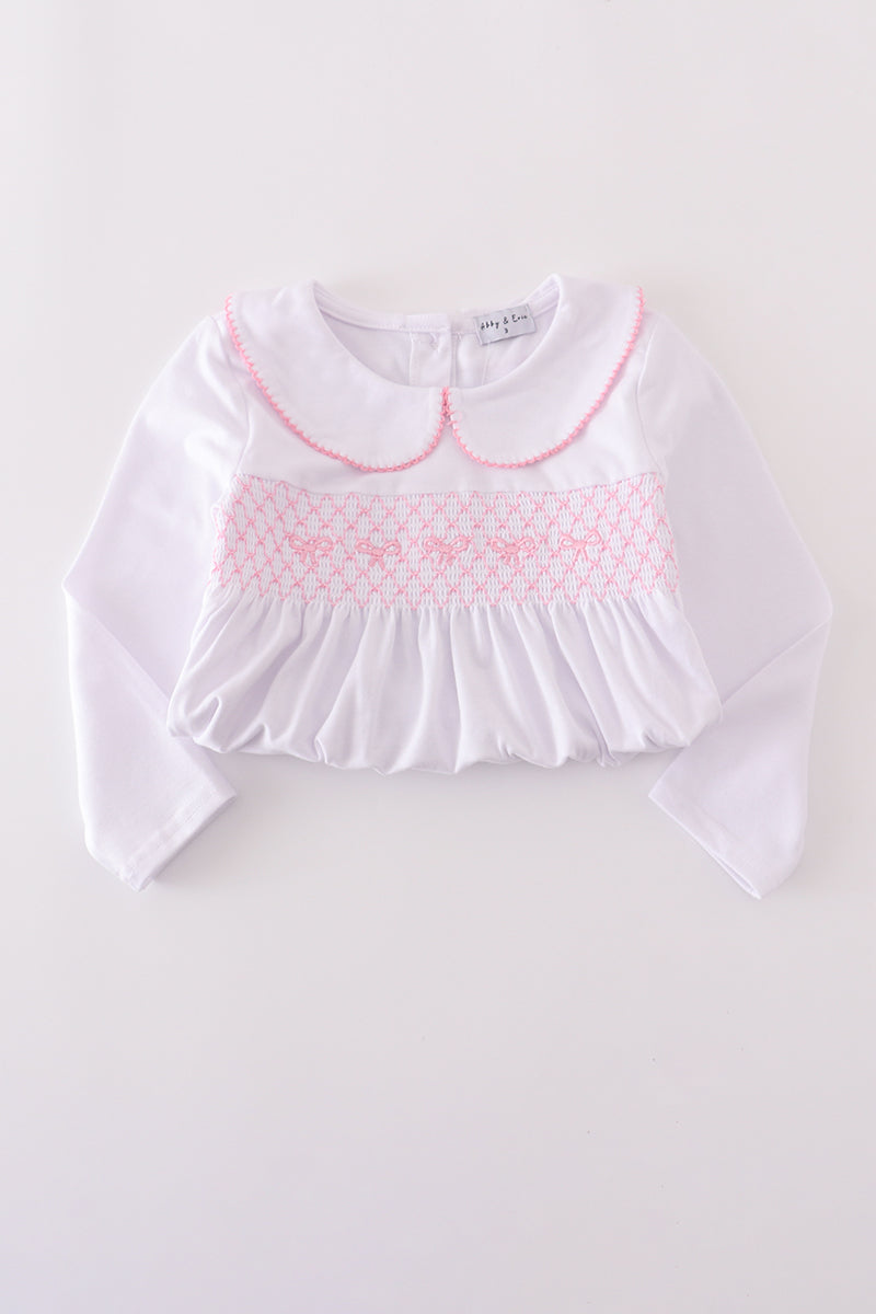 Smocked Pink Bow Set