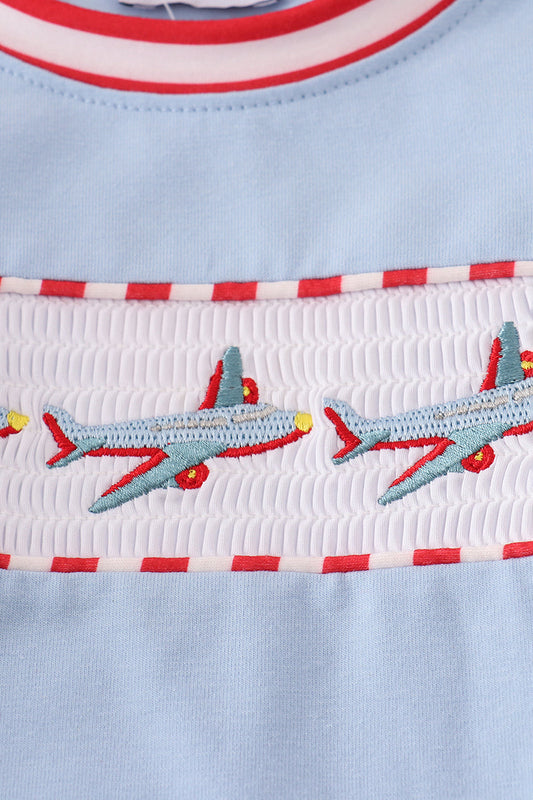 Airplane Embroidered Pant Set