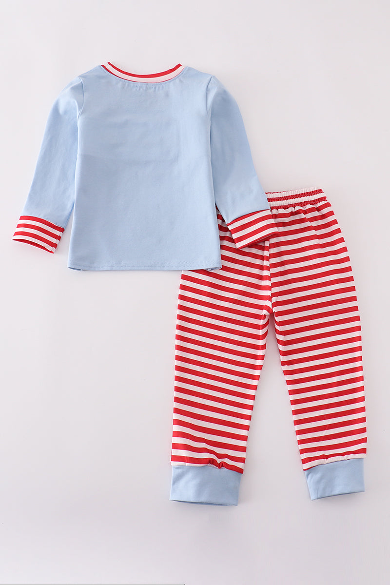 Airplane Embroidered Pant Set