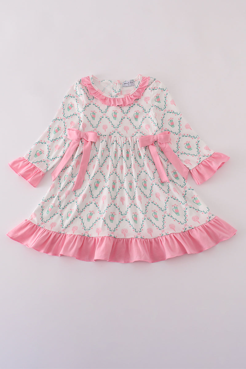 Golf Print Ruffle Dress