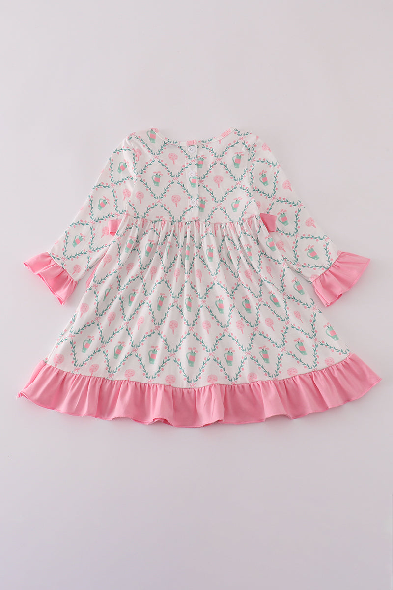 Golf Print Ruffle Dress
