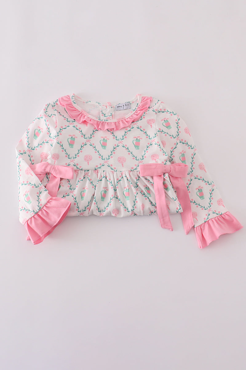 Golf Print Ruffle Dress