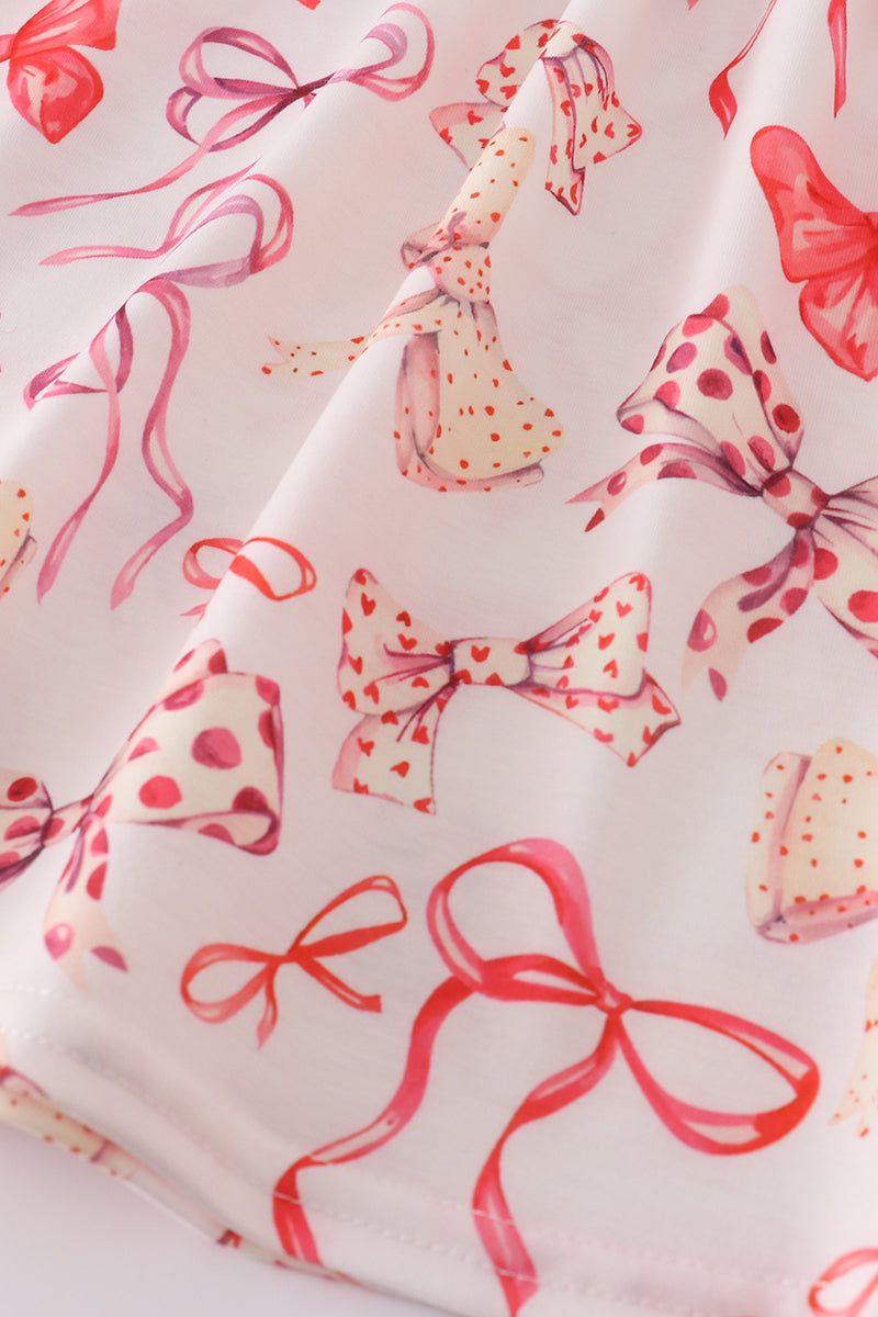 Baby Girl Red Bow Smocked Top & Bloomer Set β Long Sleeve