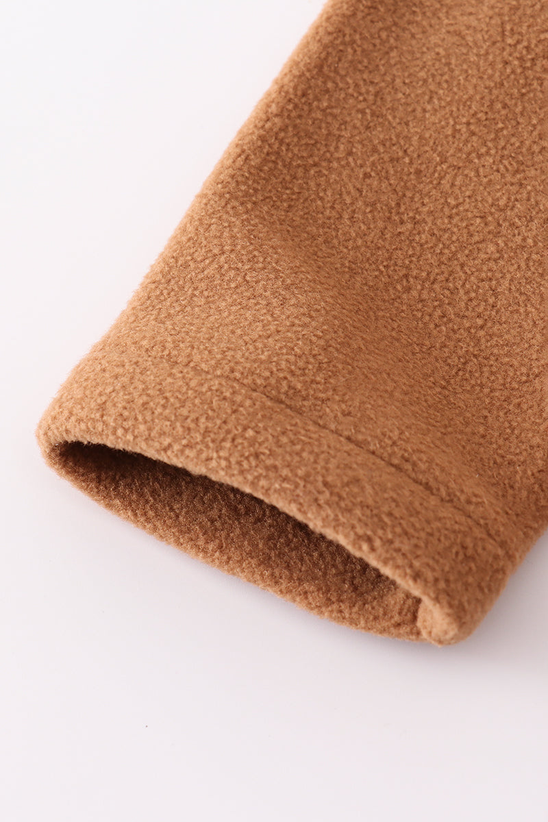 Brown Fleece Velcro Hoodie