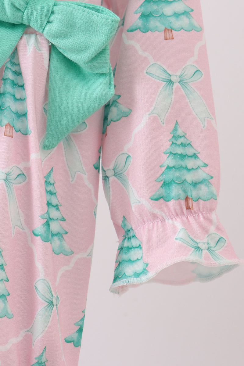 Pink Christmas Tree Romper