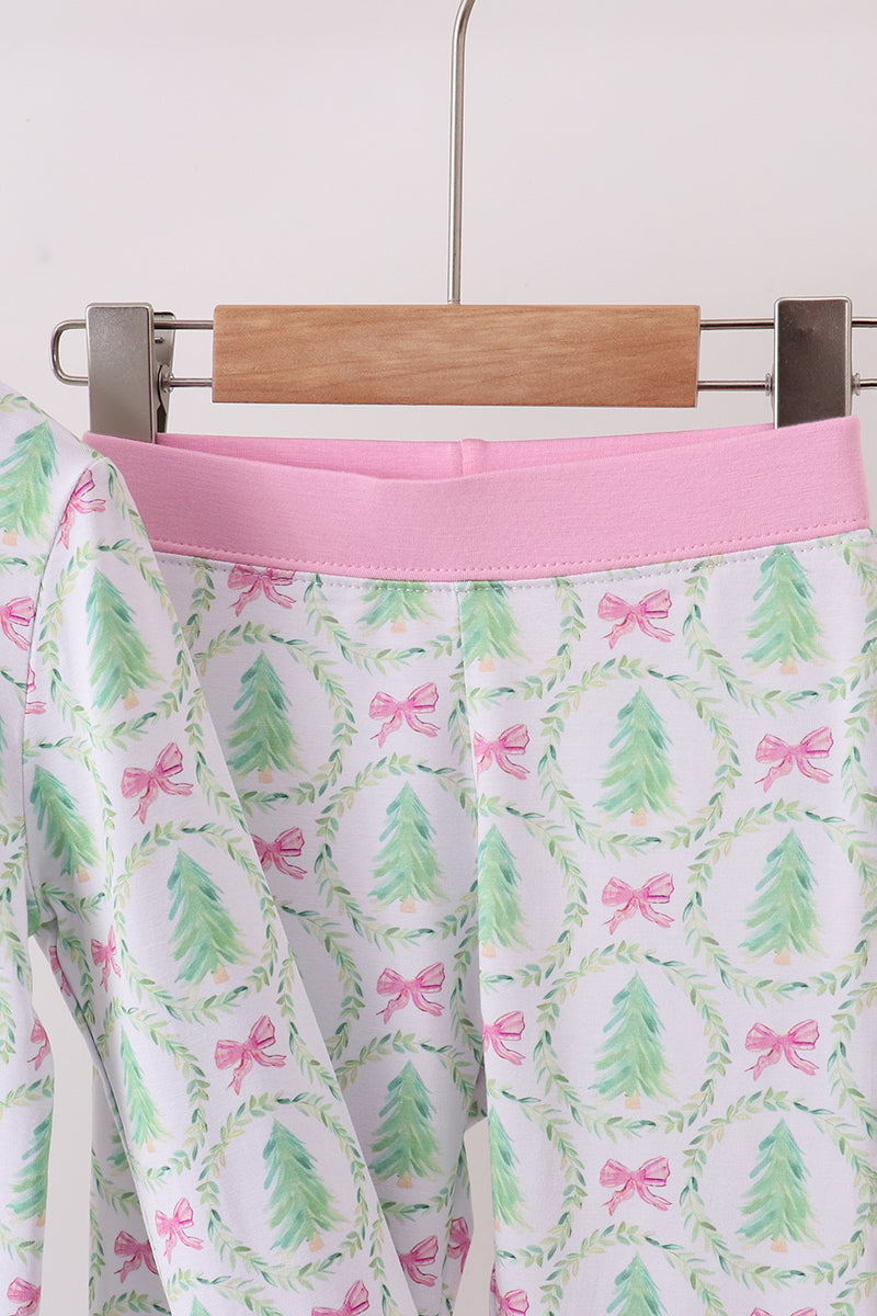 Holiday Tree & Bow Pajama Set