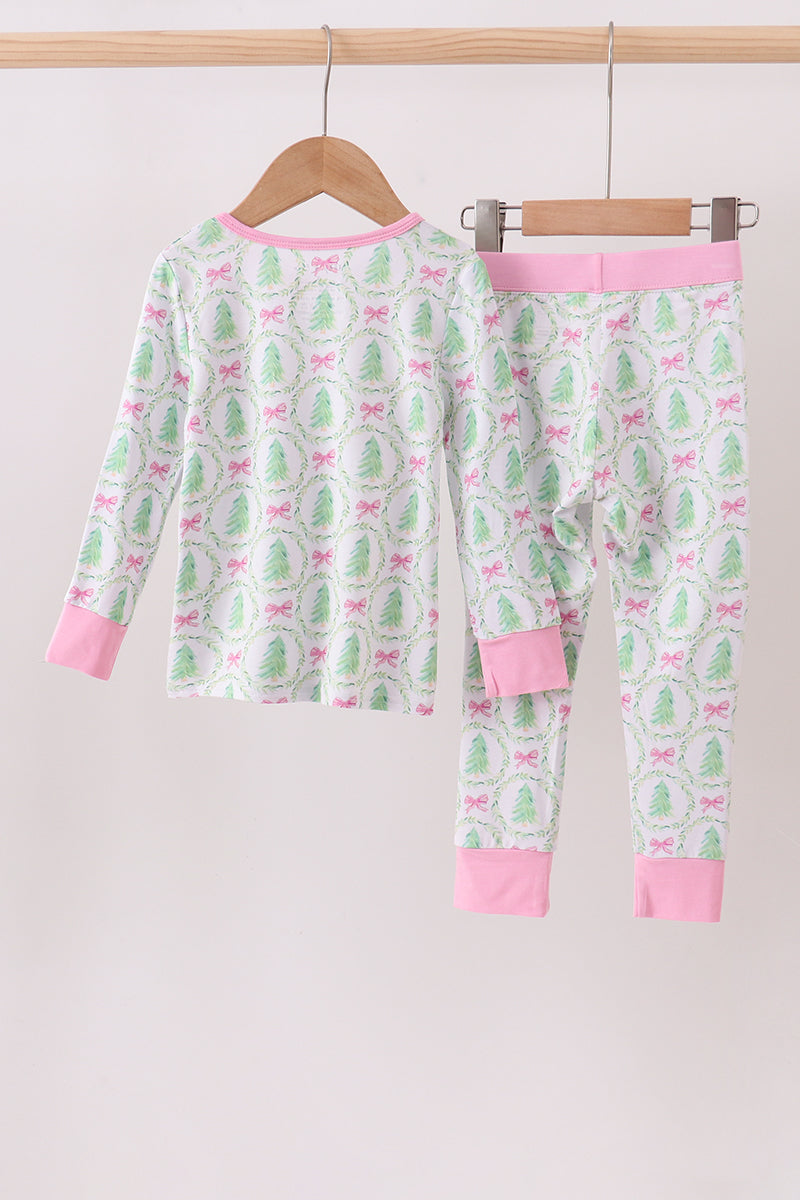 Holiday Tree & Bow Pajama Set