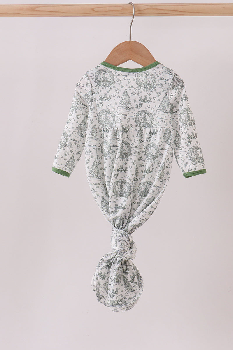Christmas Tree Print Newborn Gown