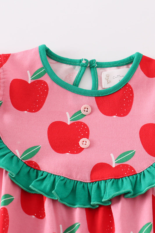 Apple of My Eye Baby Bubble Romper – Pink & Red