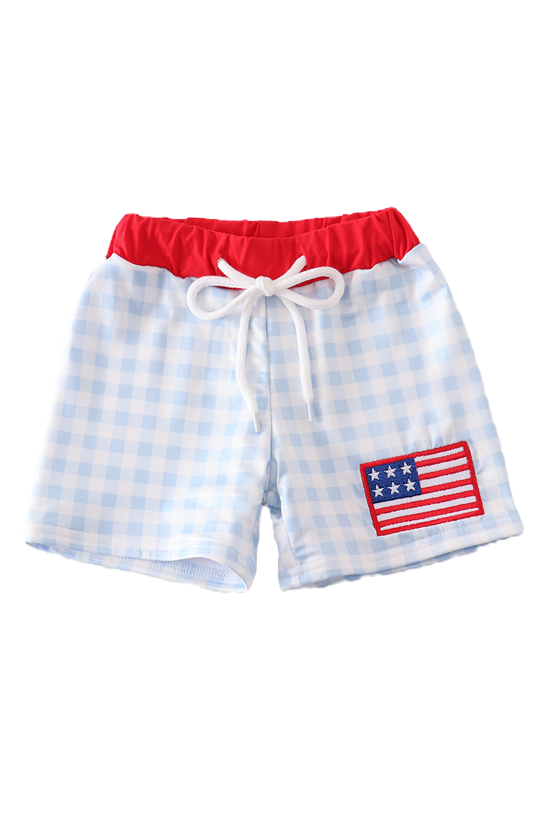 USA Flag Embroidered Boys Bottoms image 0