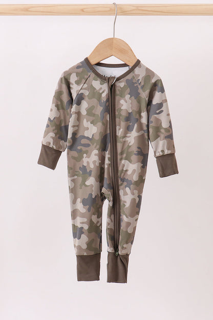 Baby Camo Zip Front Romper



