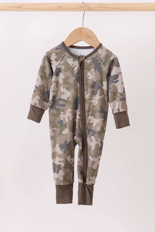 Baby Camo Zip Front Romper



