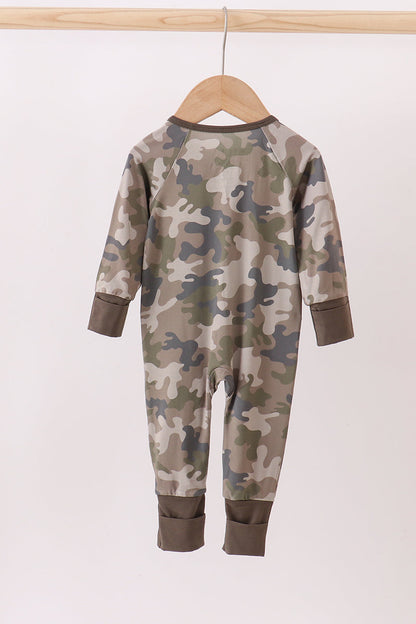 Baby Camo Zip Front Romper