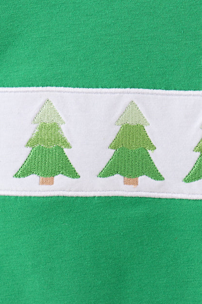Classic Green Christmas Tree Appliqué Shirt