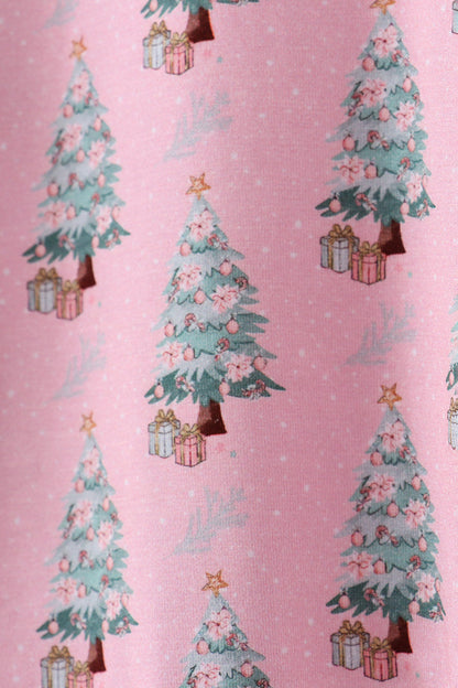 Pink Christmas Tree Bamboo PJ Set